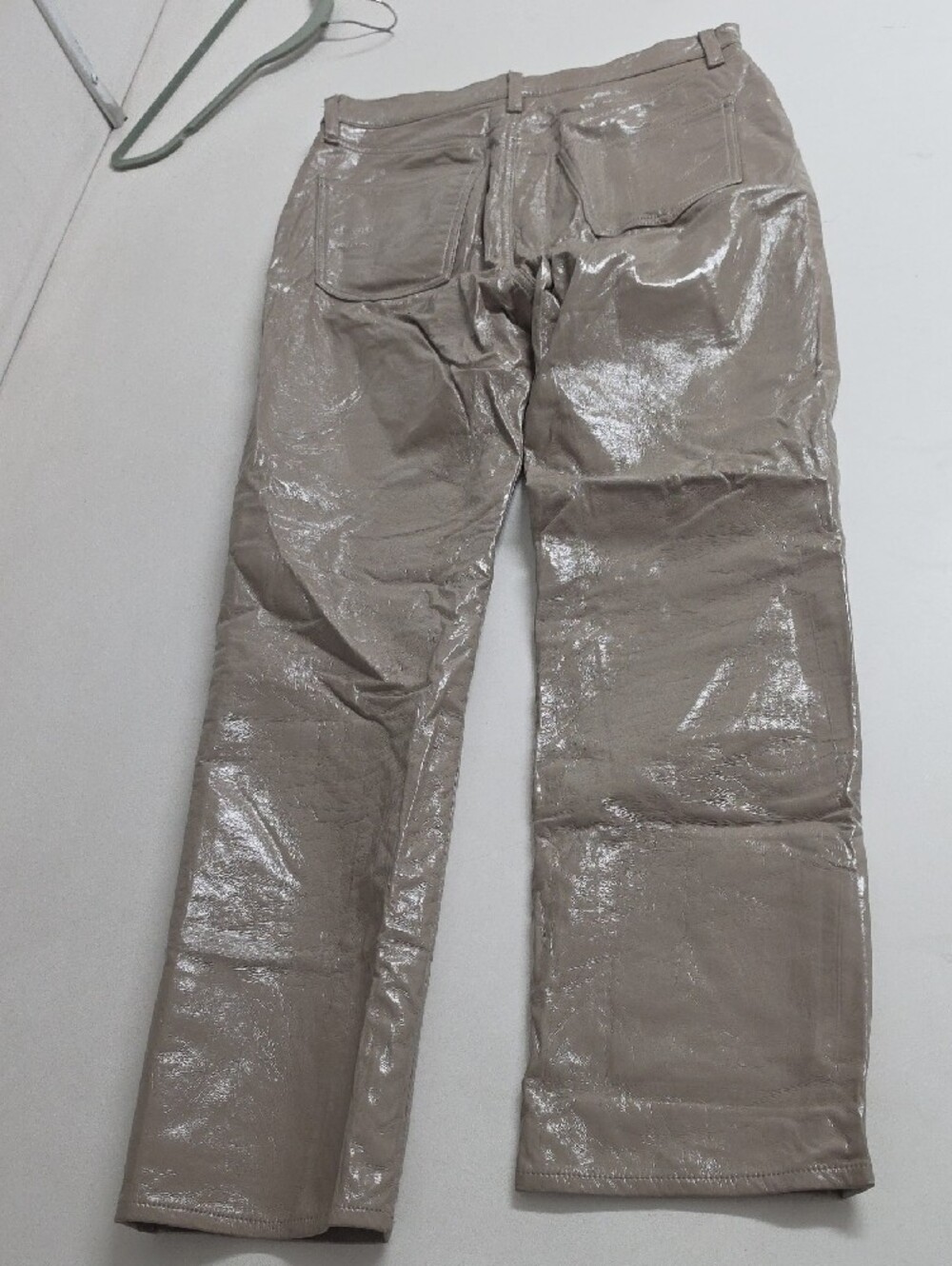 Agolde Womens Beige Pinch Waist Leather Blend Jeans Pants Size 28 - Picture 14 of 16